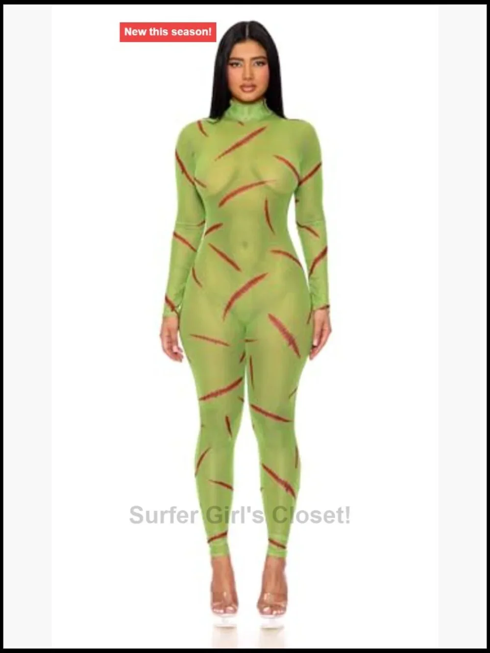 Mesh Monster Jumpsuit 90% Polyester 10% Spandex Fitted Halloween Costume